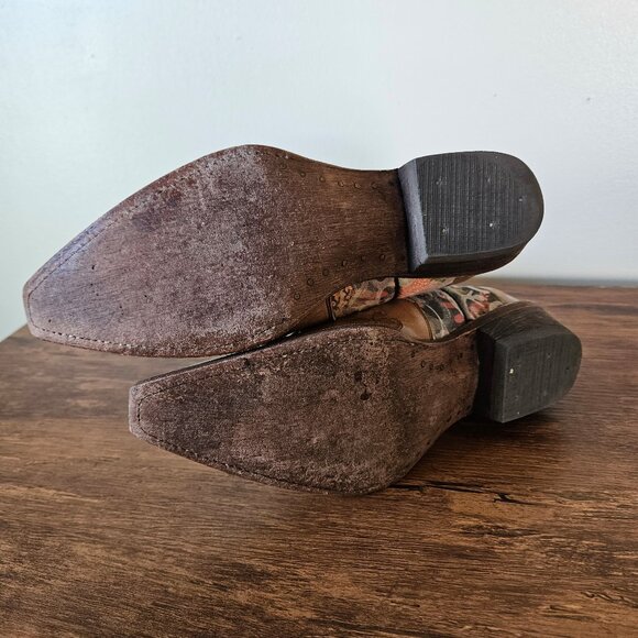 Vintage Pecos Bill Y2K Floral Tapestry Western Boots 6.5 - Picture 9 of 11